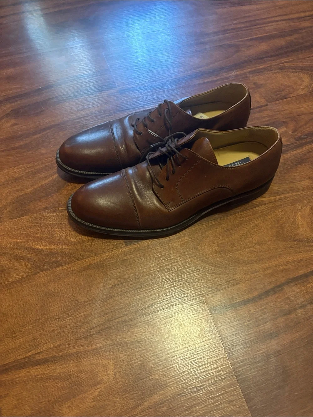 Chaps Men's Brown Leather Dress Oxfords - Classic Lace-Up